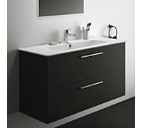 Ideal Standard i.life A K8747NV 124x46x64,5cm, trou pour robinetterie 2000 , poignée en chrome brossé, gris carbone mat