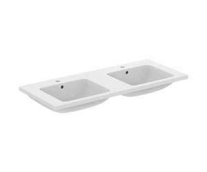 Ideal Standard i.Life B - Lavabo double 121x52 cm, avec trop-plein, 2 trous pour robinet, blanc T460201
