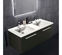 Ideal Standard i.life B meuble double vasque T5277NV 120x50,5x44cm, 2 tiroirs, gris carbone mat