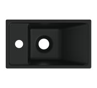 Ideal Standard - Lave-mains Tempo 37x21 cm sans trop-plein, robinetterie à gauche, noir mat E2113V3