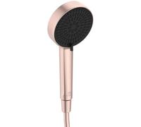 Ideal Standard Idealrain Alu+ Douchette multi-fonctions, avec deux types de jets sélectionnables par rotor, pomme de douche à économie d'eau avec buses EasyClean - Rosé (100x56x232 mm)