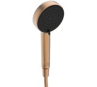 Ideal Standard Idealrain Alu+ Douchette multi-fonctions, avec deux types de jets sélectionnables par rotor, pomme de douche à économie d'eau avec buses EasyClean - Bronze (100x56x232 mm)