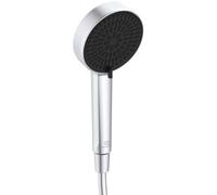 Ideal Standard Idealrain Alu+ Douchette multi-fonctions, avec deux types de jets sélectionnables par rotor, pomme de douche à économie d'eau avec buses EasyClean - Argent (100x56x232 mm)