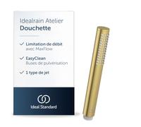 Ideal Standard Idealrain Atelier Douchette - Or Brossé | Pommeau de douche à 1 jet, design moderne, buses EasyClean, filetage de raccordement standard G1/2