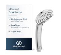 Ideal Standard Idealrain Douchette, Ø 8 cm - Chrome | Pommeau de douche à 1 jet, design moderne, buses EasyClean, filetage de raccordement standard G1/2