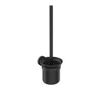 Ideal Standard IOM - Brosse de toilette murale, avec support, verre satiné noir/noir soyeux A7927XG