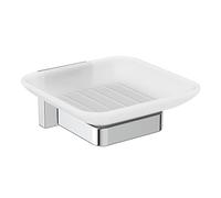 Ideal Standard IOM Cube Porte Savon Mural Carré Verre satiné Chrome Fixations incluses E2201AA