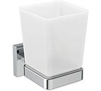 Ideal Standard Gobelet mural IOM Cube E2204AA verre dépoli chromé kit de montage
