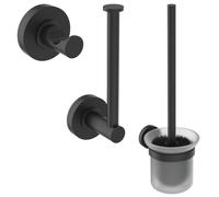Ideal Standard IOM - Ensemble d'accessoires pour salle de baignoires, verre mat / noir A9246XG