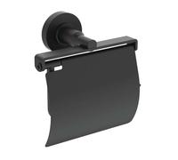 Ideal Standard IOM - Porte-rouleau toilette avec couvercle, noir soyeux A9127XG