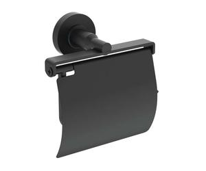 Ideal Standard IOM - Porte-rouleau toilette avec couvercle, noir soyeux A9127XG