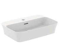 Ideal Standard Ipalyss - Lavabo à poser, 55x38 cm, avec trop-plein, trou pour robinet, blanc mat E2077V1