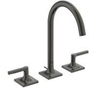Ideal Standard Joy Neo mitigeur lavabo 3 trous BD144A5 poignées à levier, saillie 168 mm, avec garniture de vidange en métal, gris magnétique