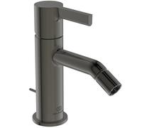 Ideal Standard Joy robinetterie de bidet, avec garniture de vidage en métal, saillie 115mm, chrome, BC784A5, Couleur: Gris magnétique