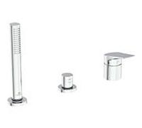 Ideal Standard La Dolce Vita Mitigeur de bain 3 trous BD670AA pour rebord de baignoire, sans bec, avec douchette à main, chromé