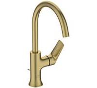 Ideal Standard La Dolce Vita mitigeur lavabo BD657A2 bec haut, avec garniture de vidange en métal, or brossé