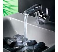 Ideal Standard Melange mitigeur lavabo B8630AA bec cascade ouvert, avec garniture de vidage , chromé