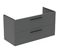Ideal Standard i.life B meuble sous-vasque T5586NG 2 siphon extractible à gauche, 1200x505x630 mm, gris quartz mat