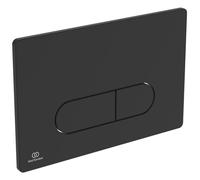 Ideal Standard Oleas Plaque de chasse d'eau, technologie double chasse par actionnement mécanique, utilisation facile et conception durable (carrée/ronde) - Noir (234 x 8,5 x 154 mm)