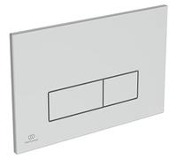 Ideal Standard Oleas Plaque de commande de chasse d'eau, technologie à double chasse via un déclencheur mécanique, utilisation facile et conception durable (carrée) - Chrome Mat (234x8,5x154 mm)