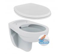 / Ideal Standard Pack WC suspendu sans bride + abattant Eurovit (PorcherRimless-lm)