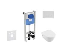 Ideal Standard ProSys - Ensemble pour WC suspendu, cuvette et abattant Architectura, Plaque de déclenchement Oleas M1, DirectFlush, SoftClose, CeramicPlus, blanc ProSys120M SP46