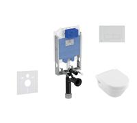 Ideal Standard ProSys - Ensemble pour WC suspendu, cuvette et abattant Architectura, Plaque de déclenchement Oleas M2, DirectFlush, SoftClose, CeramicPlus, chrome mat ProSys80M SP116