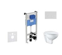 Ideal Standard ProSys - Ensemble pour WC suspendu, cuvette et abattant Bau Ceramic, Plaque de déclenchement Oleas M1, Rimless, SoftClose, blanc ProSys120M SP64