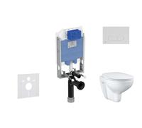 Ideal Standard ProSys - Ensemble pour WC suspendu, cuvette et abattant Bau Ceramic, Plaque de déclenchement Oleas M1, Rimless, SoftClose, blanc ProSys80M SP136
