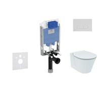 Ideal Standard ProSys - Ensemble pour WC suspendu, cuvette et abattant Connect Air, Plaque de déclenchement Oleas M1, Aquablade, SoftClose, blanc ProSys80M SP94