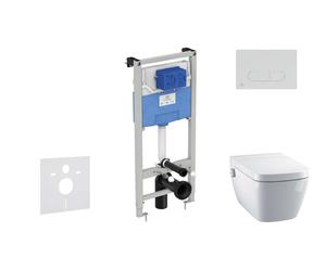 Ideal Standard ProSys - Ensemble pour WC suspendu, cuvette et abattant TECEone, Plaque de déclenchement Oleas M1, Rimless, SoftClose, blanc ProSys120M SP58