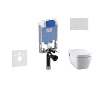 Ideal Standard ProSys - Ensemble pour WC suspendu, WC japonais et abattant TECEone, Plaque de déclenchement Oleas M1, Rimless, SoftClose, blanc ProSys80M SP130