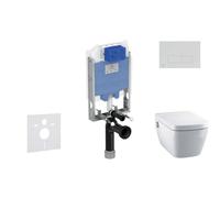 Ideal Standard ProSys - Ensemble pour WC suspendu, WC japonais et abattant TECEone, Plaque de déclenchement Oleas M2, Rimless, SoftClose, chrome mat ProSys80M SP128