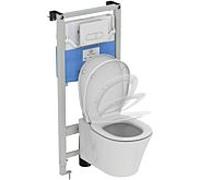 Ideal Standard ProSys WC Package R040601 WC , élément pré-mur Connect Air et plaque Oleas M1 blanc