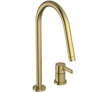 Ideal Standard Gusto - Mitigeur d'évier, installation à 2 trous, or brossé BD422A2