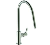 Ideal Standard Robinet de cuisine Gusto BD408GN tempête d'argent, avec bec haut