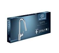 Ideal Standard Robinet de cuisine Gusto BD416AA chromé , avec bec haut et douchette extractible 2 fonctions