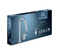 Ideal Standard Robinetterie de cuisine Gusto 2 trous BD424AA chromé , avec bec haut et douchette extractible 2 fonctions