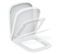 Ideal Standard Mia abattant WC recouvrant, angulaire - Blanc (Alpin) | Abattant WC avec mécanisme de fermeture en douceur (Softclose), J469701
