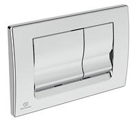 Ideal Standard - SOLEA M1, Plaque de commande mécanique WC, Plaque d'entraînement pour cassette de rinçage double échappement, Chromé