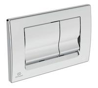 Ideal Standard - SOLEA M1, Plaque de commande mécanique WC, Plaque d'entraînement pour cassette de rinçage double échappement, Chromé