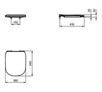 Ideal standard Tesi abattant de WC slim softclose blanc t352701