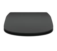 Ideal Standard Tesi abattant WC, Softclose, forme fine en D - Noir Mat | Abattant WC amovible avec mécanisme de fermeture en douceur (Softclose) et charnières robustes en acier inoxydable, T3527V3