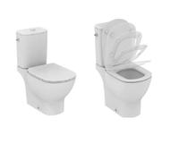Ideal Standard TESI Pack WC à Poser Blanc, Cuvette sans Bride Aquablade, Abattant Frein de Chute, Chasse d’Eau économique 3/6L, Sortie Horizontale, Kit Fixations fourni, T033601 Hauteur cuvette 40 cm