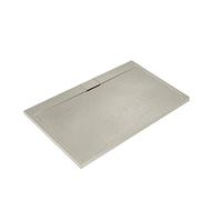 Ideal Standard - Ultra Flat S i.life, Receveur de douche rectangulaire 170x90 en résine, Bonde de vidange côté long, Finition mate effet pierre, Sable