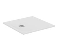 Ideal Standard - Ultra Flat S+, receveur de douche carré ultra fin en résine effet pierre, 90 x 90 cm, Ideal Solid, Blanc