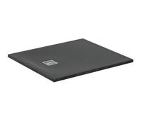 Ideal Standard - Ultra Flat S+, Receveur de douche rectangulaire ultra-mince en résine effet pierre, 100x90cm, Ideal Solid, Échappement côté court, Noir