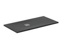 Ideal Standard - Ultra Flat S+, Receveur de douche rectangulaire ultra-mince en résine effet pierre, 140x70cm, Ideal Solid, Échappement côté court, Noir