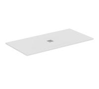 Ideal Standard - Ultra Flat S+, Receveur de douche rectangulaire ultra-mince en résine effet pierre, 180x90cm, Ideal Solid, Échappement central, Blanc