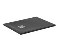 Ideal Standard - Ultra Flat S+, Receveur de douche rectangulaire ultra-mince en résine effet pierre, 90x70cm, Ideal Solid, Échappement côté court, Noir